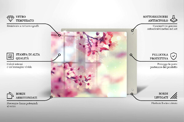 De vidrio templado Flores de manzana de la naturaleza