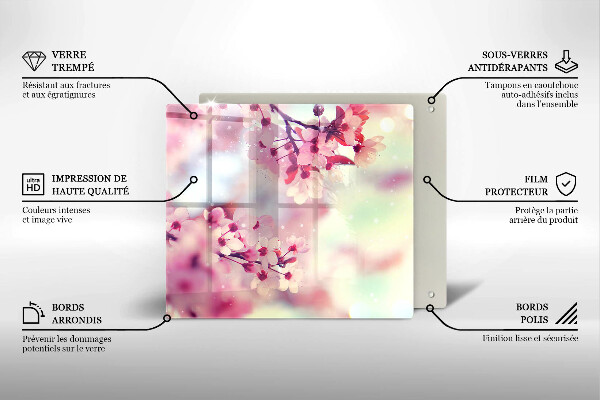 De vidrio templado Flores de manzana de la naturaleza
