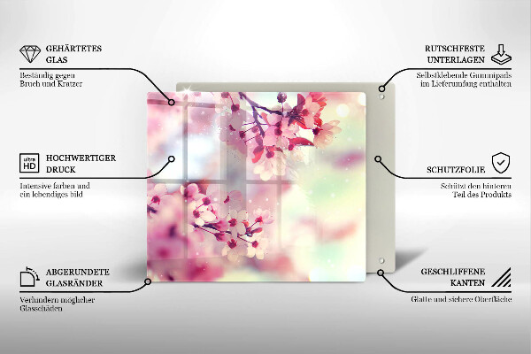 De vidrio templado Flores de manzana de la naturaleza