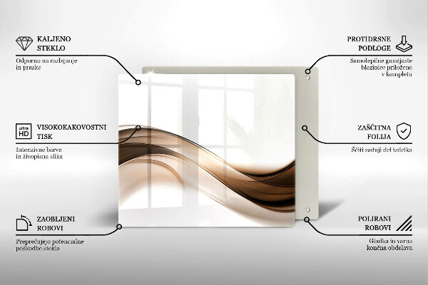 De vidrio templado Líneas marrones abstractas