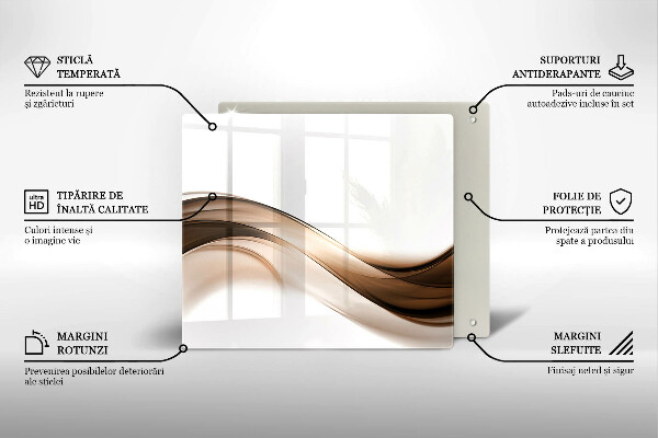 De vidrio templado Líneas marrones abstractas