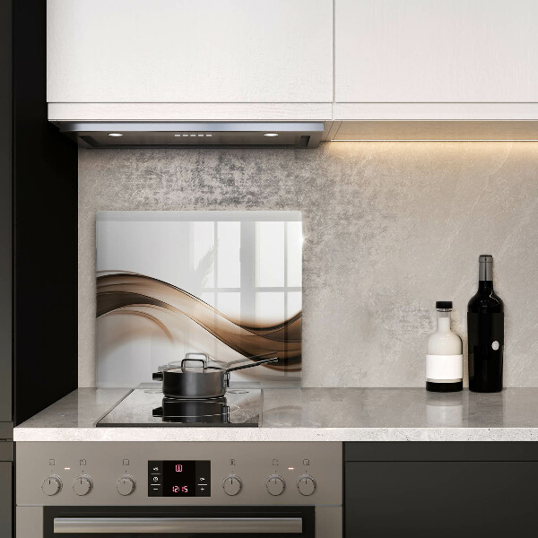 De vidrio templado Líneas marrones abstractas