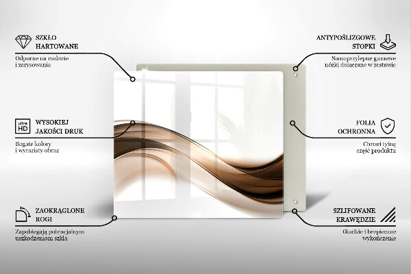 De vidrio templado Líneas marrones abstractas