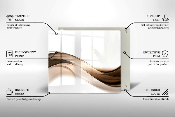 De vidrio templado Líneas marrones abstractas