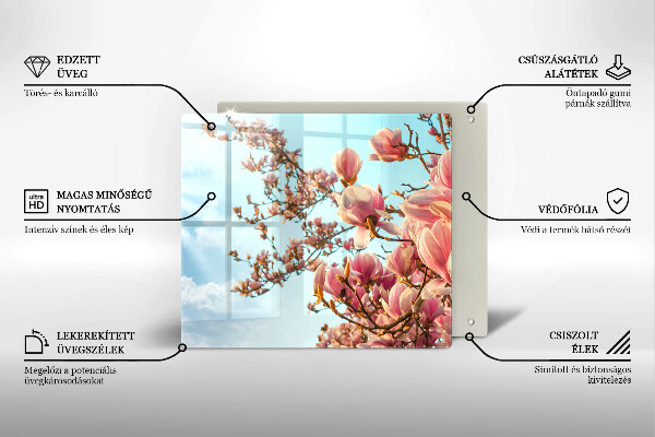 De vidrio templado Árbol de flores rosadas