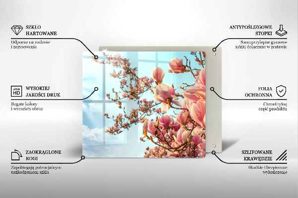 De vidrio templado Árbol de flores rosadas