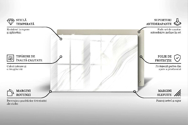 Tabla de cortar de vidrio Mármol delicado