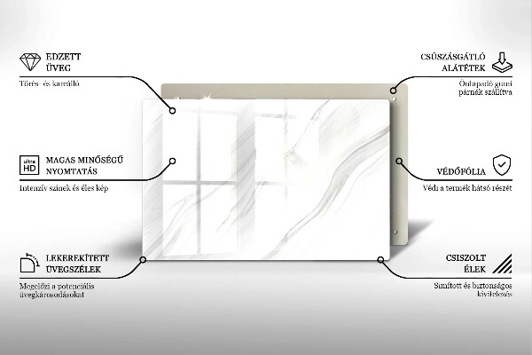 Tabla de cortar de vidrio Mármol delicado