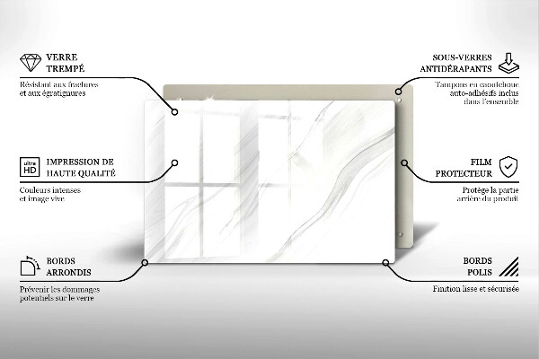 Tabla de cortar de vidrio Mármol delicado