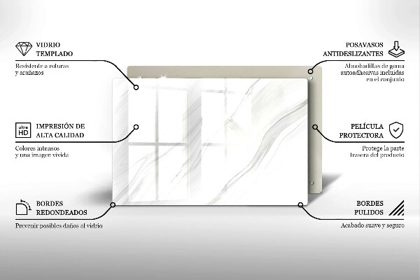 Tabla de cortar de vidrio Mármol delicado