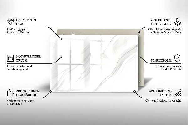 Tabla de cortar de vidrio Mármol delicado