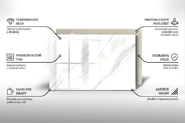 Tabla de cortar de vidrio Mármol delicado