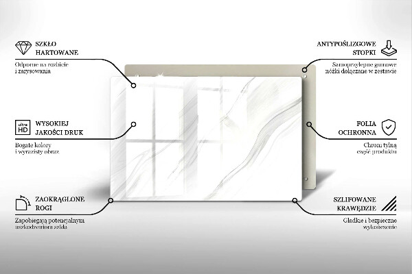 Tabla de cortar de vidrio Mármol delicado