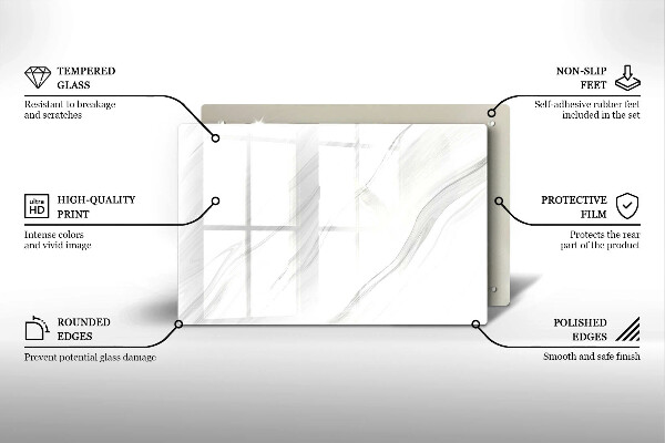 Tabla de cortar de vidrio Mármol delicado