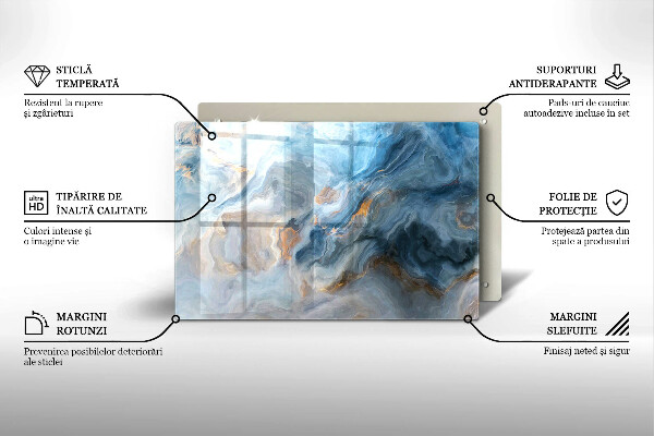 Tabla de cortar de vidrio Textura de mármol
