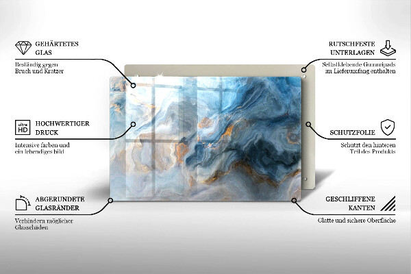 Tabla de cortar de vidrio Textura de mármol