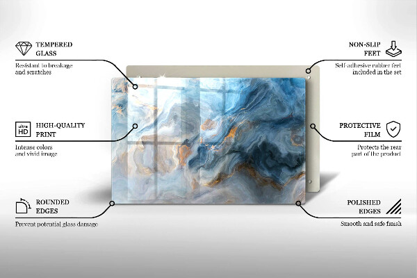 Tabla de cortar de vidrio Textura de mármol