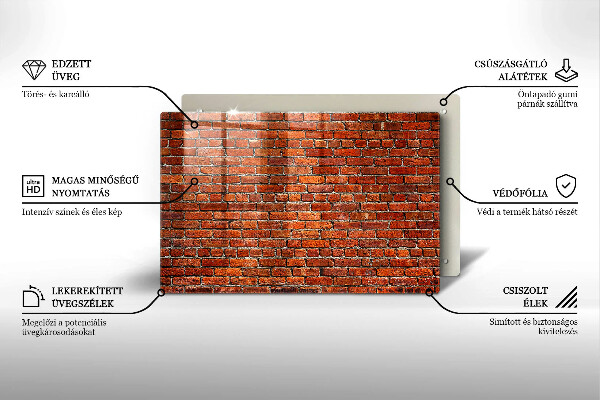 Tabla de cortar de vidrio Muro de pared de ladrillo