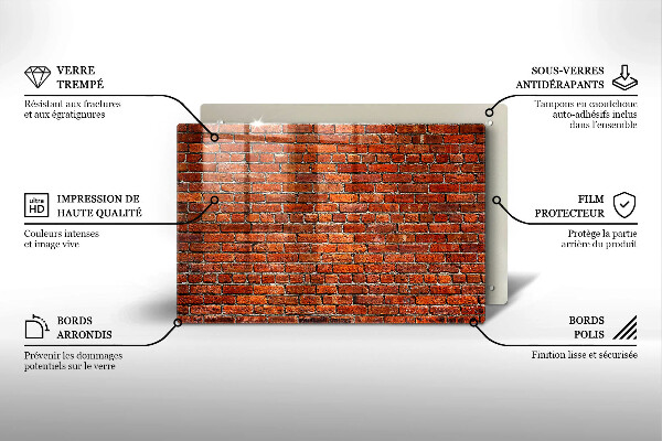 Tabla de cortar de vidrio Muro de pared de ladrillo