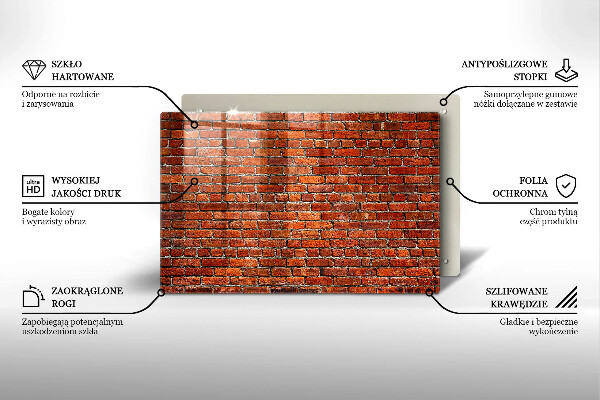 Tabla de cortar de vidrio Muro de pared de ladrillo