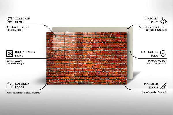 Tabla de cortar de vidrio Muro de pared de ladrillo