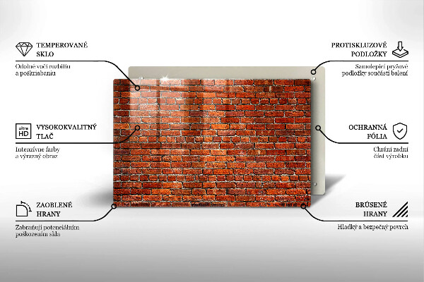 Tabla de cortar de vidrio Muro de pared de ladrillo