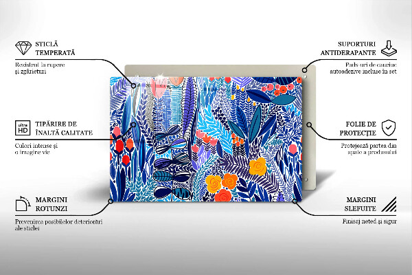 Tabla de cortar de vidrio Prado pintado