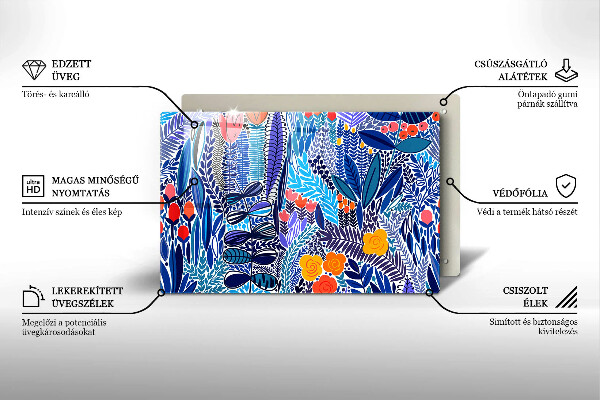 Tabla de cortar de vidrio Prado pintado