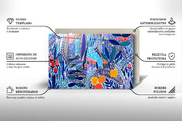 Tabla de cortar de vidrio Prado pintado