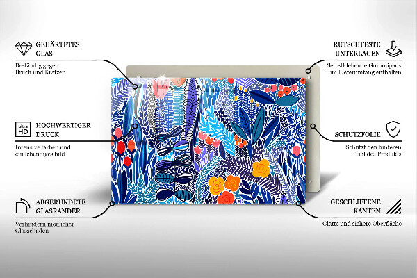 Tabla de cortar de vidrio Prado pintado