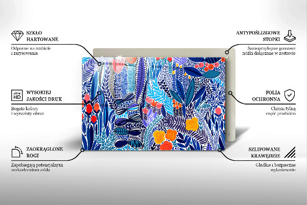 Tabla de cortar de vidrio Prado pintado