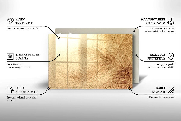 Tabla de cortar de vidrio Vacaciones de arena en la playa