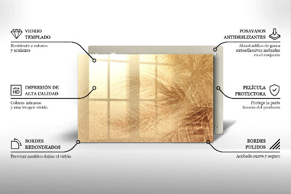 Tabla de cortar de vidrio Vacaciones de arena en la playa