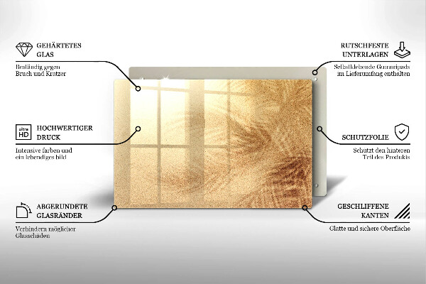 Tabla de cortar de vidrio Vacaciones de arena en la playa