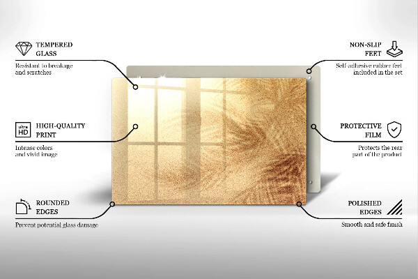 Tabla de cortar de vidrio Vacaciones de arena en la playa