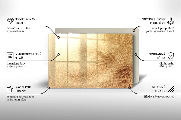 Tabla de cortar de vidrio Vacaciones de arena en la playa