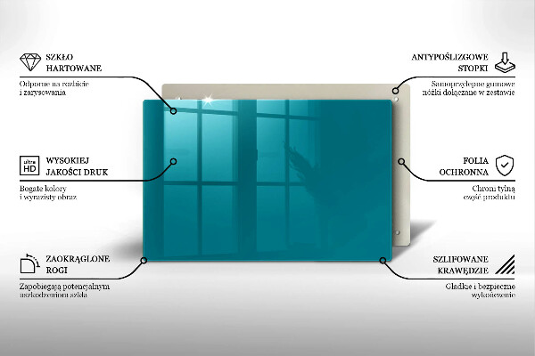 Tabla de cortar de vidrio Turquesa