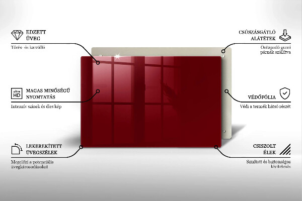 Tabla de cortar de vidrio Color burdeos