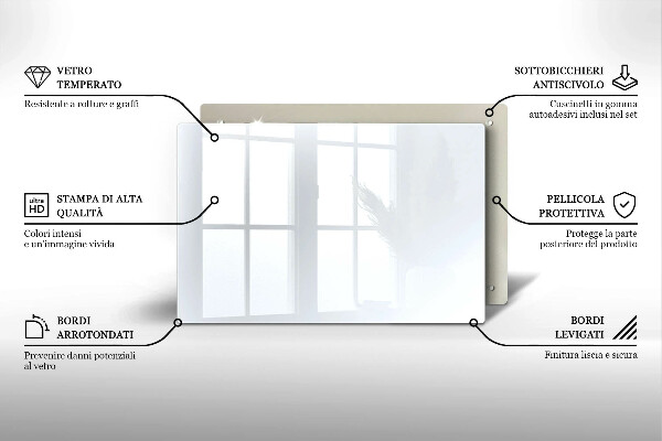 Tabla de cortar de vidrio El color blanco