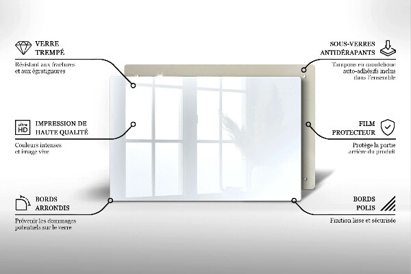 Tabla de cortar de vidrio El color blanco