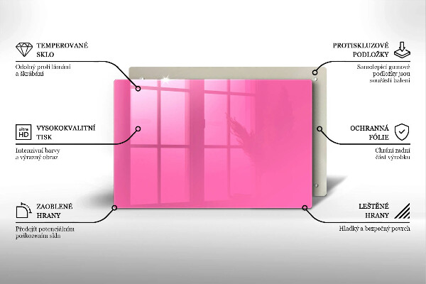 Tabla de cortar de vidrio Color rosa