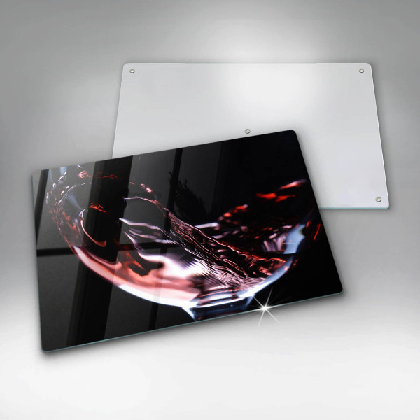 Tabla de cortar de vidrio Una copa de vino tinto