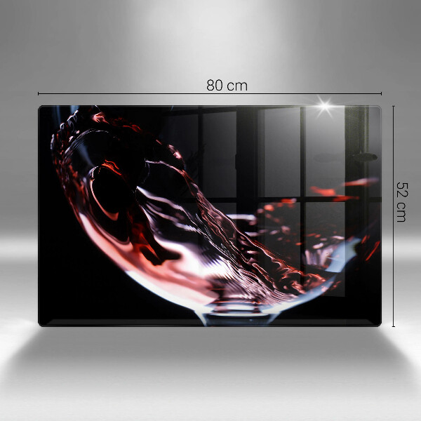 Tabla de cortar de vidrio Una copa de vino tinto