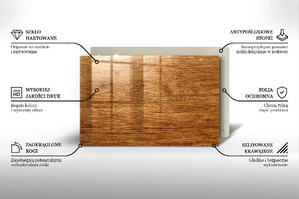 Tabla de cortar de vidrio Textura de tablero de madera