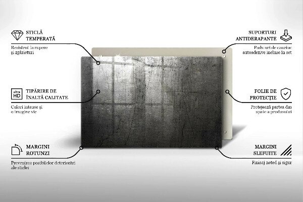 Tabla de cortar de vidrio Textura metálica