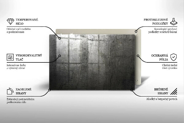 Tabla de cortar de vidrio Textura metálica