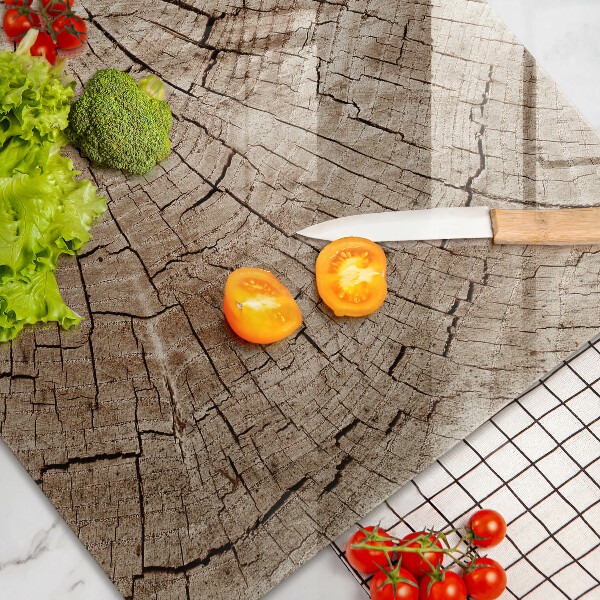 Tabla de cortar de vidrio Sección transversal de un árbol