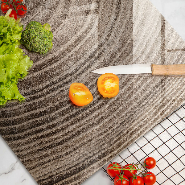 Tabla de cortar de vidrio Anillos de madera