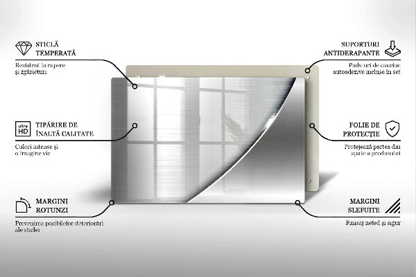 Tabla de cortar de vidrio Formas metálicas
