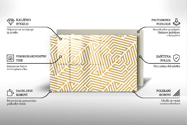 Tabla de cortar de vidrio Líneas geométricas